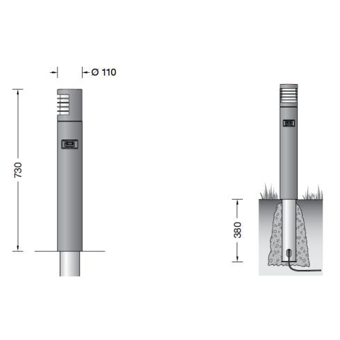 85055AK4 Garten- und Wegeleuchte mit Sensor, silber