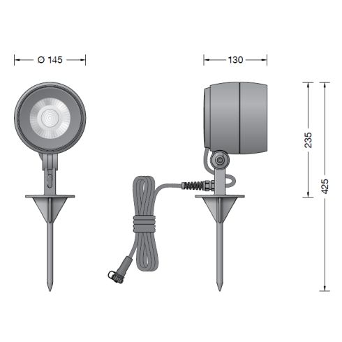 85175K3 - BEGA UniLink® Ortsveränderlicher Leistungsscheinwerfer, grafit