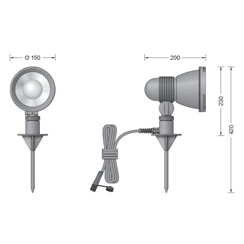 84835K3 - BEGA UniLink Ortsveränderlicher Gartenscheinwerfer, grafit