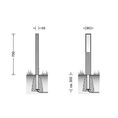 77246AK3 LED-Garten- und Wegeleuchte, silber