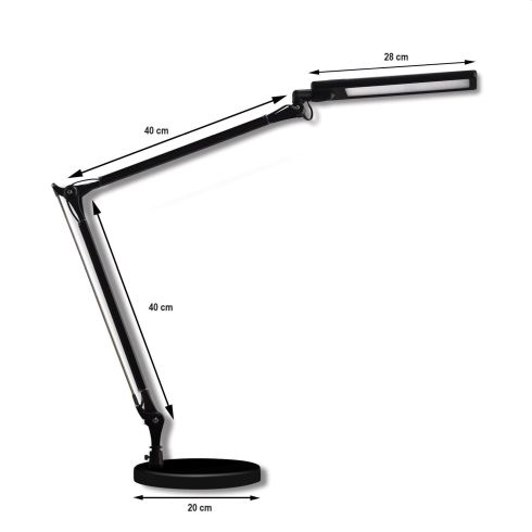 LED-Tischleuchte, schwarz mit Fußplatte