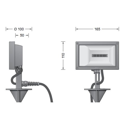 24364K3 - BEGA Plug & Play 48V Ortsveränderlicher Gartenscheinwerfer, grafit