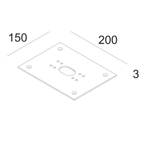 Zubehör - PLATE 7 Montageplatte für Deltalight-Pollerleuchten