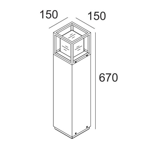 MONTUR S P 65 LED-Pollerleuchte, schwarz