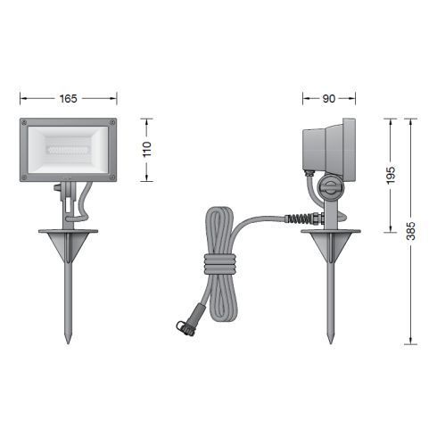 84840K4 - BEGA UniLink® Ortsveränderlicher Flächenscheinwerfer, grafit