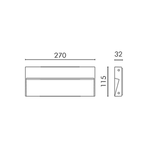 SKILL RECTANGULAR weiß LED-Wandanbauleuchte | 105730