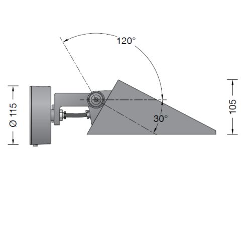 84098K3 LED-Flächenstahler mit Montagedose, grafit