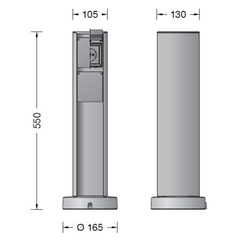 Anschlusssäule 71253 mit 2 Schutzkontaktsteckdosen