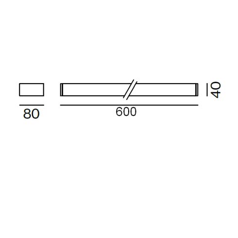 STRETTA 600 IP44 Wandleuchte, weiß - chrom