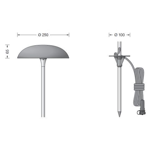 84842K3 - BEGA UniLink Ortsveränderliche Gartenleuchte, grafit