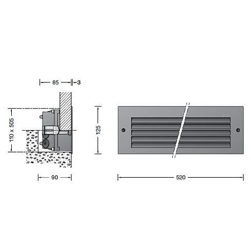 33052 LED-Wandeinbauleuchte, grafit