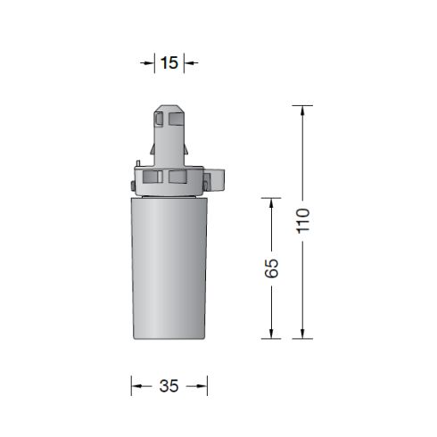 13220 Stromschienenadapter samtweiß für BEGA Systempendelleuchten