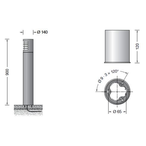 84424AK4 Garten- und Wegeleuchte, silber