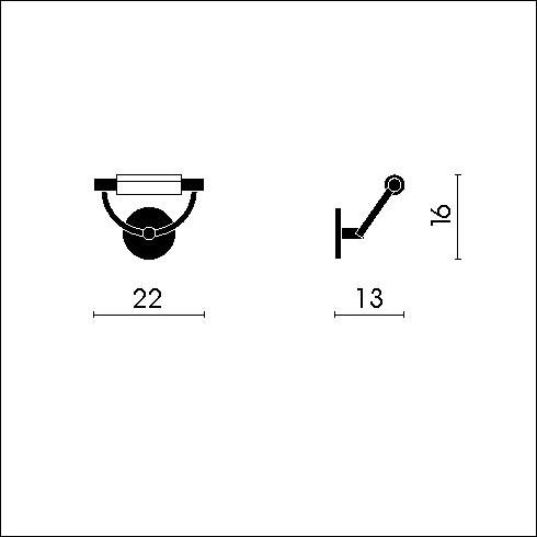 Gradi miniparete retinato Wandleuchte, chrom