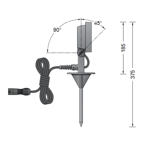 24364K3 - BEGA Plug & Play 48V Ortsveränderlicher Gartenscheinwerfer, grafit