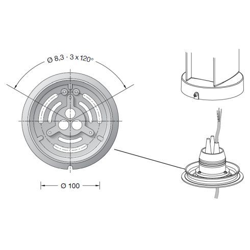 Anschlusssäule 71254 mit 1 Schutzkontaktsteckdose + 1 Schalter