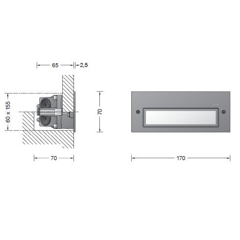 24063AK3 LED-Wandeinbauleuchte, silber