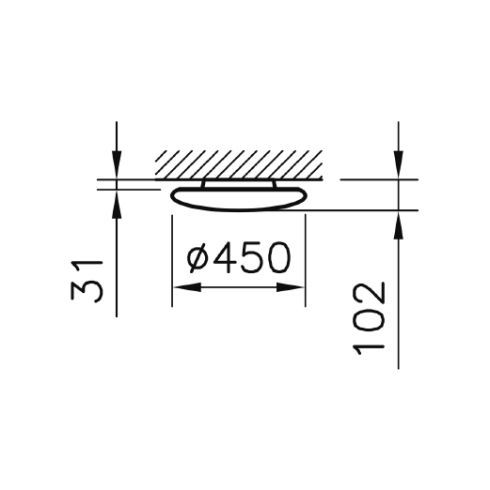 TORINO 450 4000K LED-Decken-/ Wandleuchte