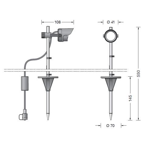 85191K3 - BEGA UniLink® Play 48V Ortsveränderlicher Gartenscheinwerfer, grafit