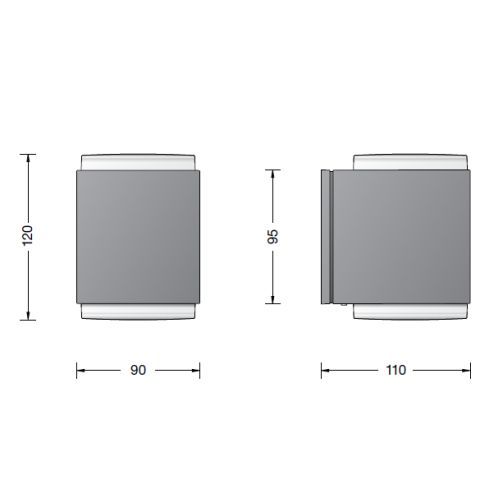 33505K3 LED-Wandleuchte, grafit