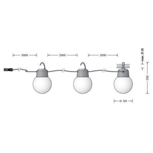 24377K3 - BEGA Plug & Play 48V 3 x ortsveränderliche Gartenleuchte, grafit