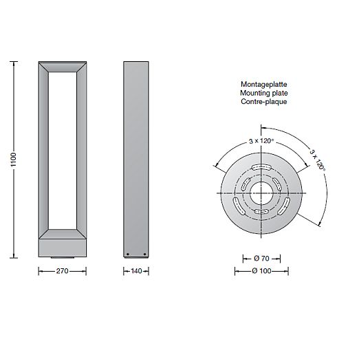 88062K3 LED-Pollerleuchte, grafit