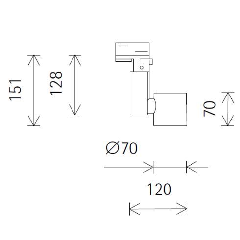 72238.000 OPTEC silber LED-Strahler für ERCO-3-Ph.-System