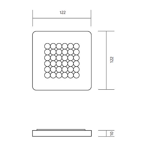 Modul Q 36 ON AQUA LED-Deckenleuchte 3000K
