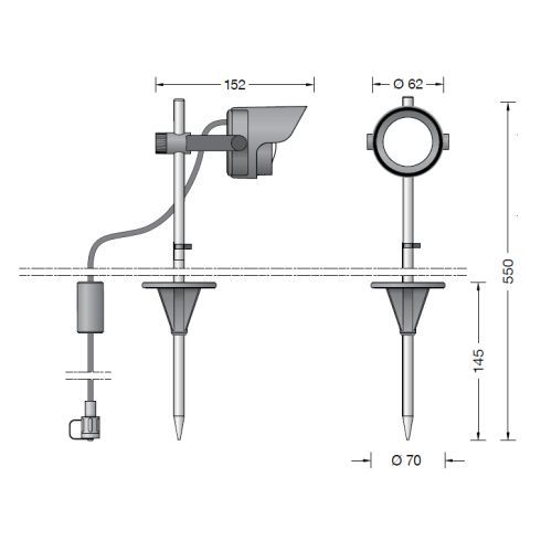 85192K3 - BEGA UniLink® Play 48V Ortsveränderlicher Gartenscheinwerfer, grafit