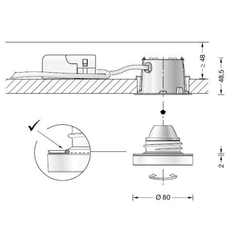 50593K27 ACCENTA PURE LED-Deckeneinbau-Tiefstrahler
