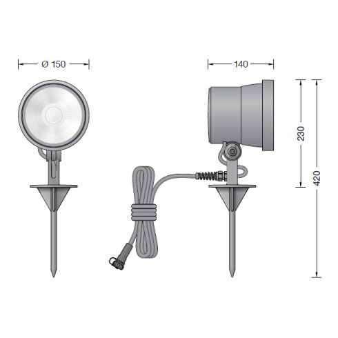 85023K3 - BEGA UniLink Ortsveränderlicher Gartenscheinwerfer, grafit