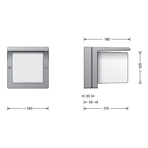 33328A LED-Wandleuchte, silber