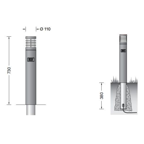 85059AK4 Garten- und Wegeleuchte mit Sensor, silber