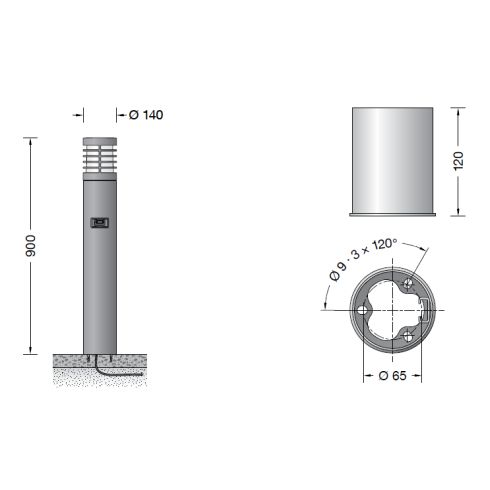 85062AK3 Garten- und Wegeleuchte mit Sensor, silber