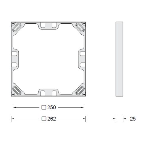 Zubehör - 13639A Montagerahmen, silber