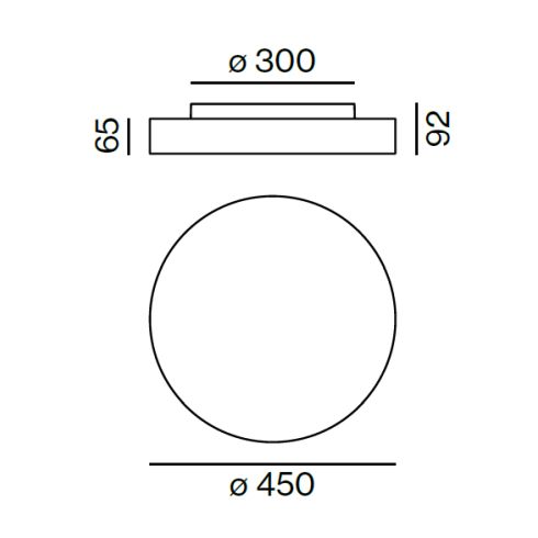 VELA 450 SURFACE D Deckenanbauleuchte, weiß