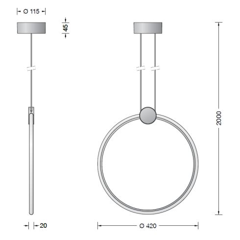 51270.6K3 LED-Pendelleuchte, kupfer matt