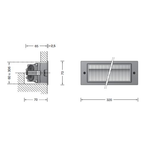 33049K3 LED-Wandeinbauleuchte, grafit