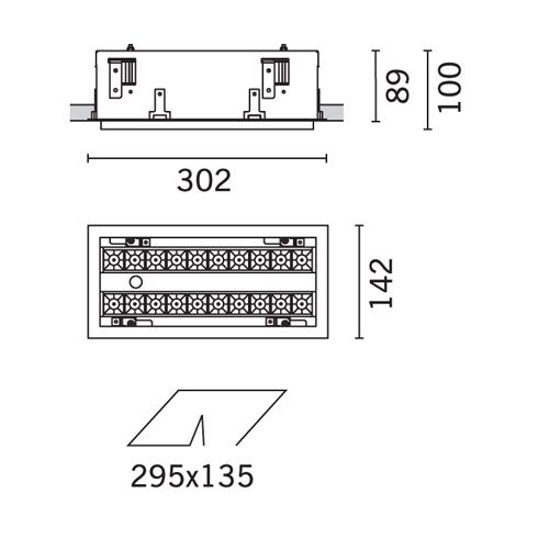 Laser Blade Adjustable - 2x10 LED-Deckeneinbauleuchte, weiß-schwarz