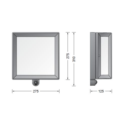24973A LED-Wandleuchte mit PIR-Sensor, silber