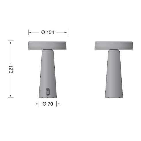 24867K27 LED-Akku-Tischleuchte, grafit