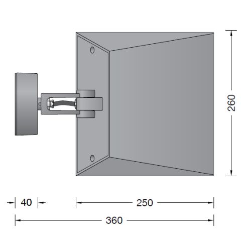 84098K3 LED-Flächenstahler mit Montagedose, grafit