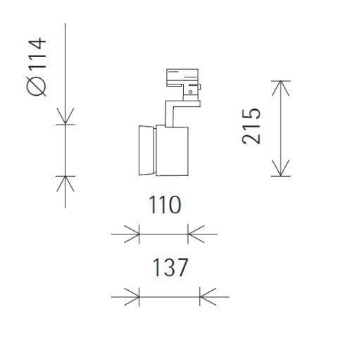 71673.000 PARSCAN silber LED-Strahler für ERCO-3-Ph.-System
