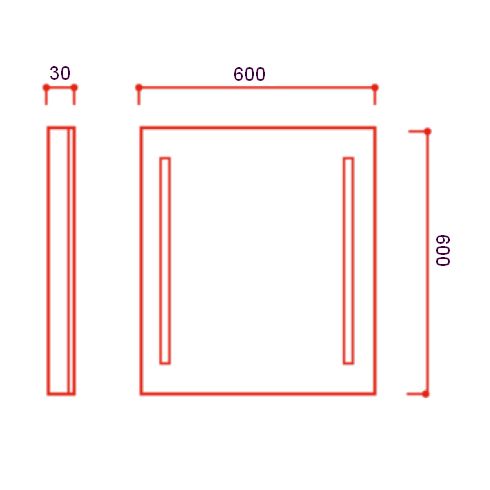 LOOK 2 TEC 600x600 LED-Lichtspiegel