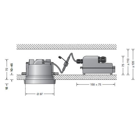 24259WK3 Deckeneinbauleuchte · Wallwasher, weiß