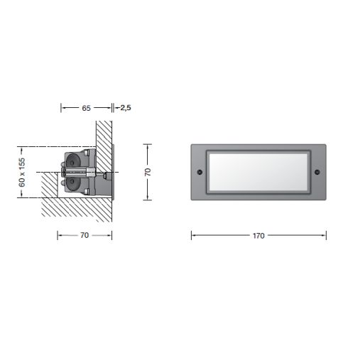 33109AK3 LED-Wandeinbauleuchte, silber