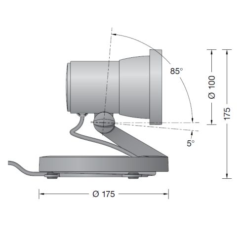 85010K3 LED-Scheinwerfer mit Ringsockel, grafit