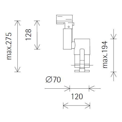 72254.000 OPTEC silber LED-Konturenstrahler für ERCO-3-Ph.-System