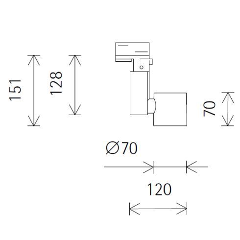 72244.000 OPTEC silber LED-Strahler für ERCO-3-Ph.-System