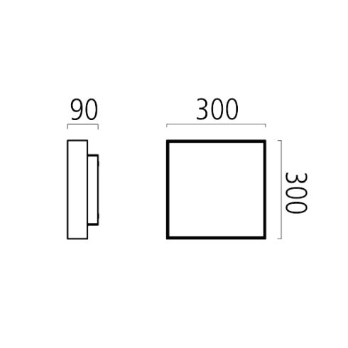 CLEAR 4.0 SQUARE 300 Decken-/ Wandleuchte, silbergrau